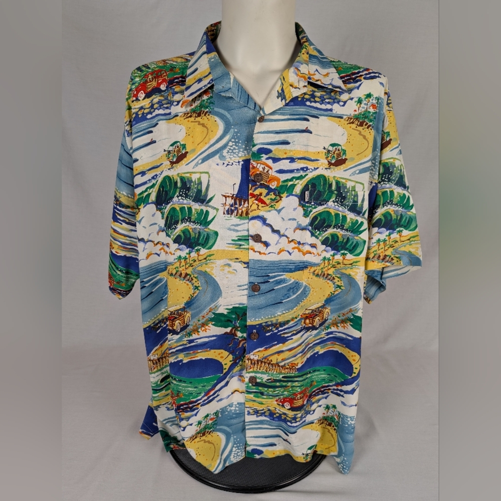Kahala Vintage Beach Scene Hawaiian Shirt (XXL)